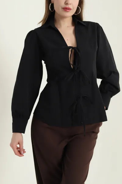 siyah-baglamali-poplin-kadin-gomlek-bluz-433326