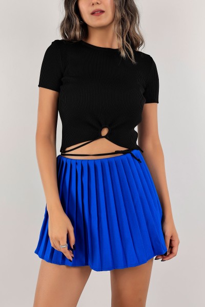 Siyah Bağlamalı Triko Bluz 126064