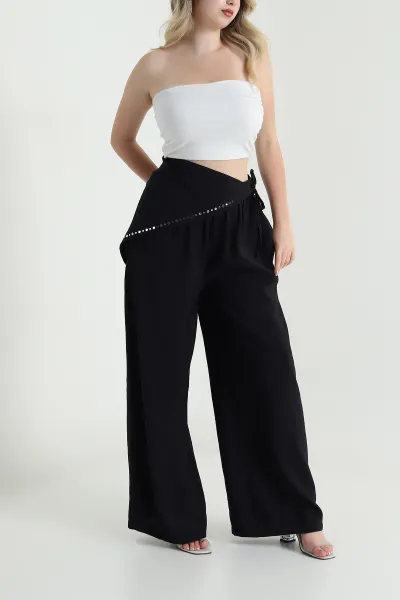 Siyah Bandana Detay Modal Kadın Pantolon 462611