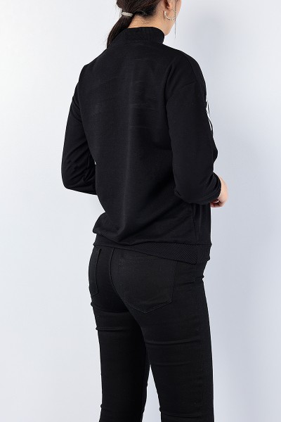 Siyah Baskılı Balıkçı Bayan Sweat 75975