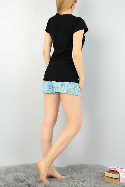 Siyah Baskılı Bayan Pijama Takımı 67016