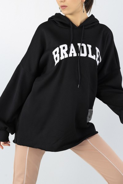 Siyah Baskılı Şardonlu Bayan Sweat Tunik 53595