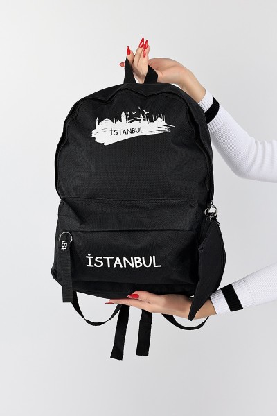 Siyah Baskılı Sırt Çantası 97787