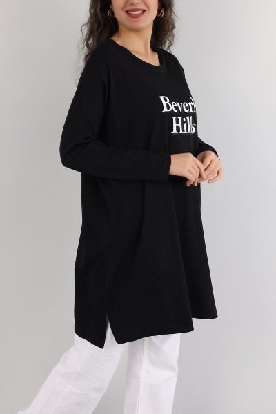 Siyah Baskılı Süprem Tunik Elbise 164459