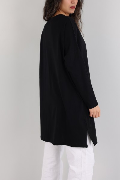 Siyah Baskılı Süprem Tunik Elbise 164459