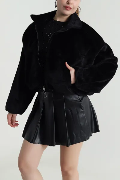 Siyah Bassic Bomber Fox Kadın Mont 484225