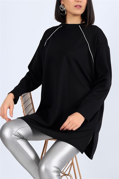 Siyah Bayan Yırtmaçlı Tunik 26806B