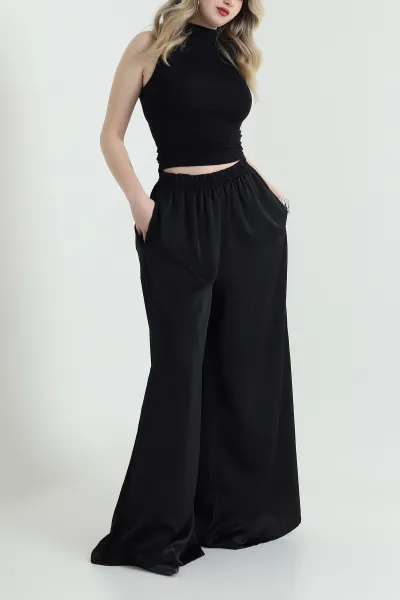 siyah-bel-lastikli-bol-paca-saten-kadin-pantolon-455997