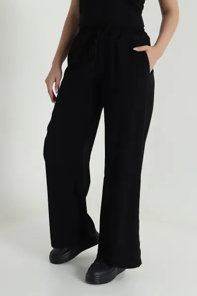 Siyah Bel Lastikli Linda Kadın Pantolon 484337