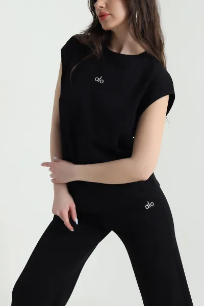 Siyah Bel Lastikli Modal Kadın İkili Takım 447643