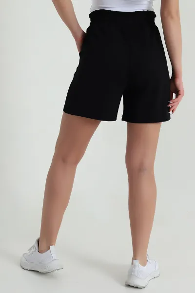 Siyah Bel Lastikli Modal Kadın Şort 458803