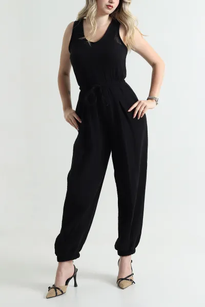 siyah-bel-ve-paca-lastikli-muslin-keten-kadin-tulum-462351