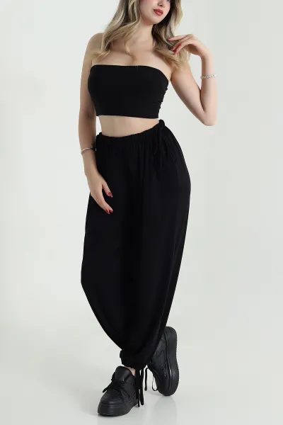 siyah-bel-ve-paca-lastikli-sandy-kadin-salvar-pantolon-480333