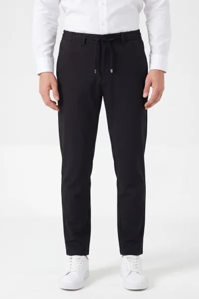 Siyah Belden Bağlamalı Erkek Pantolon 462581