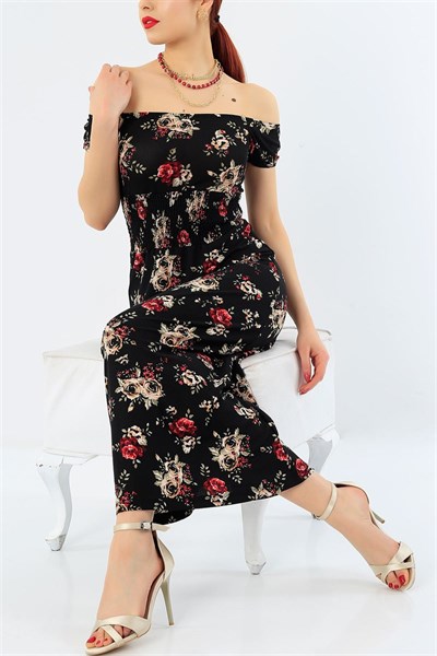 Siyah Beli Gipeli Madonna Yaka Elbise 32985