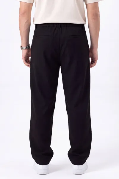Siyah Beli Lastikli Baggy Erkek Pantolon 472210