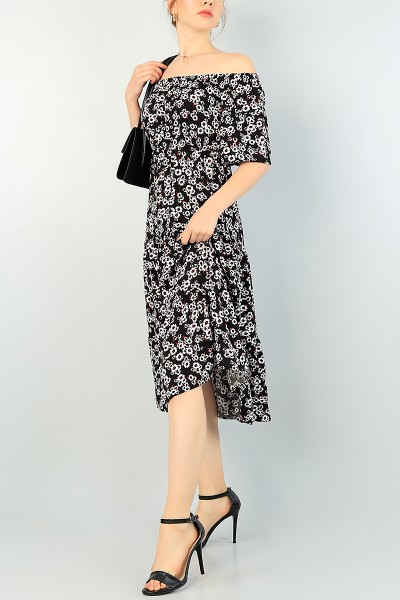 siyah-beli-lastikli-dokuma-elbise-70141