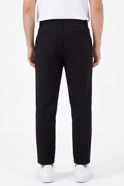 Siyah Beli Lastikli Double Kumaş Erkek Pantolon 472193