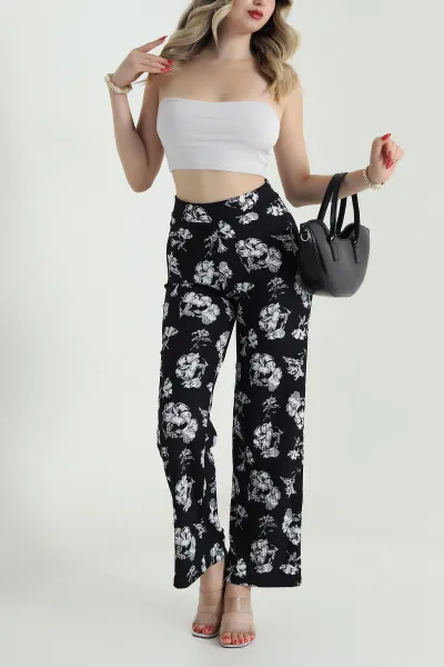 Siyah Beli Lastikli Helen Kadın Pantolon 481731