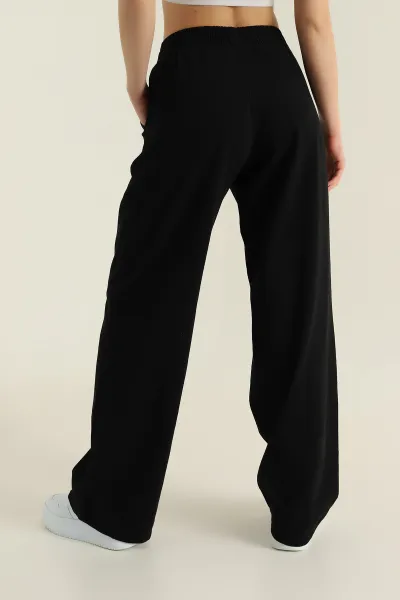 Siyah Beli Lastikli Kadın Gabardin Pantolon 422485