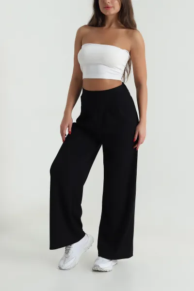 Siyah Beli Lastikli Modal Kadın Pantolon 490149