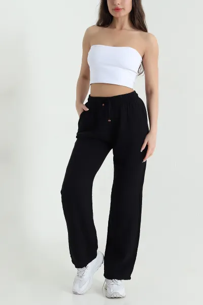 siyah-beli-lastikli-muslin-keten-kadin-pantolon-457928
