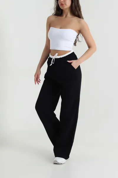 siyah-beli-lastikli-muslin-keten-kadin-pantolon-465442