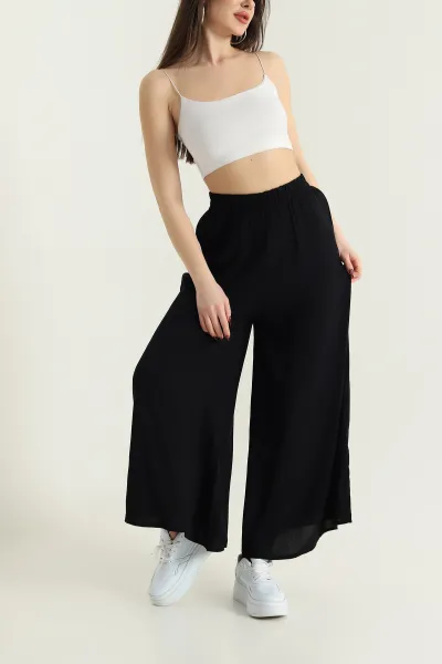 siyah-beli-lastikli-salvar-dokuma-kadin-pantolon-430044