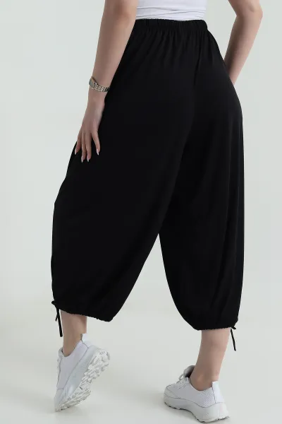 Siyah Beli Lastikli Sandy Kadın Şalvar Pantolon 459448