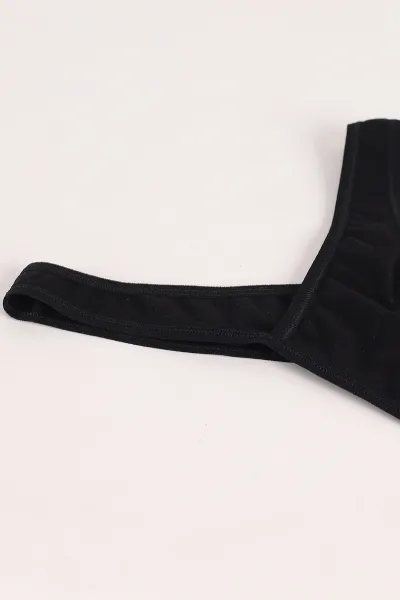 Siyah Berrak Brazilian Model Kadın Tanga 372139