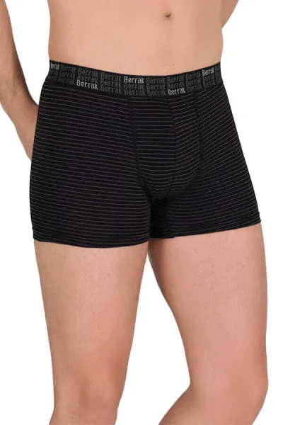 Siyah Berrak Çizgili Likralı Erkek Boxer 370690