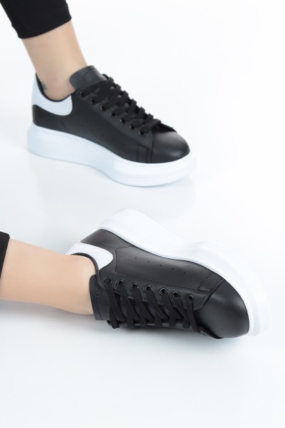 Siyah Beyaz Bağcıklı Spor Ayakkabı 149178