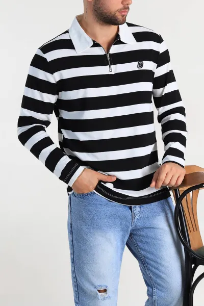 siyah-beyaz-cizgili-relaxed-fit-polo-yaka-erkek-ince-sweatshirt-309096