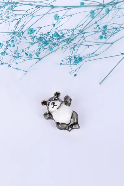Siyah Beyaz Panda Figürlü  Broş 326304