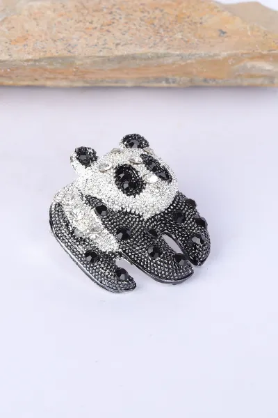 Siyah Beyaz Panda Figürlü Broş 326490