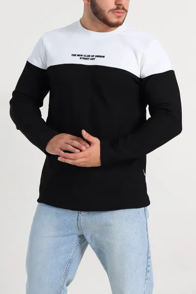 siyah-beyaz-regular-fit-kabartma-baskili-erkek-sweatshirt-305865