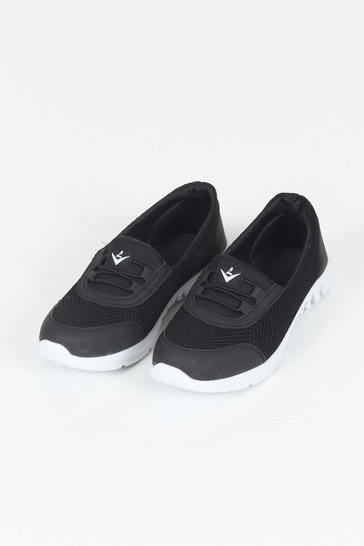 Siyah Bez Bağcıksız Spor Ayakkabı 115818