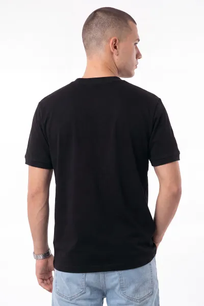 Siyah Bisiklet Yaka Erkek Tişört 471589