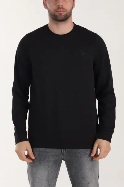 siyah-bisiklet-yaka-likrali-erkek-sweatshirt-410578