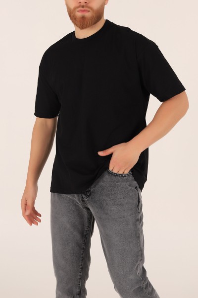 siyah-bisiklet-yaka-oversize-erkek-tisort-169579