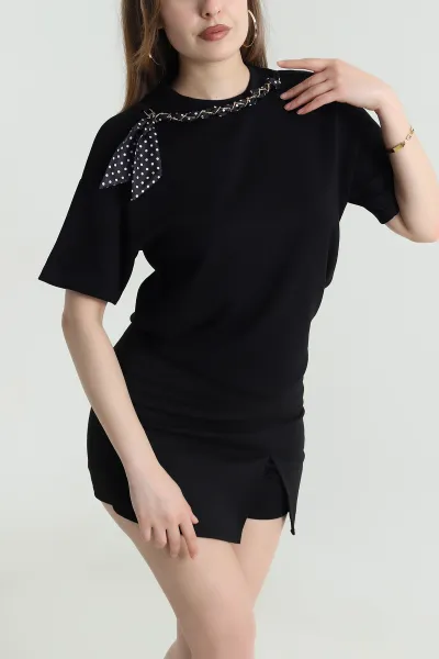 siyah-bisiklet-yaka-oysho-kadin-tisort-464113