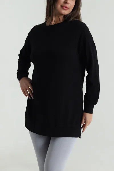 Siyah Bisiklet Yaka Pike Oysho Kadın Tunik 487502