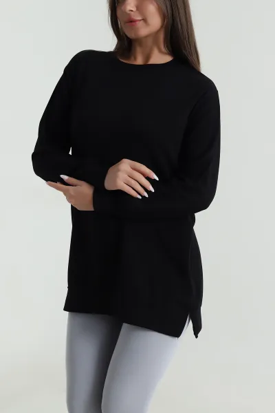 Siyah Bisiklet Yaka Pike Oysho Kadın Tunik 487502