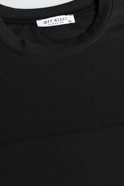Siyah Bisiklet Yaka Uzun Kollu Erkek Sweatshirt 396899