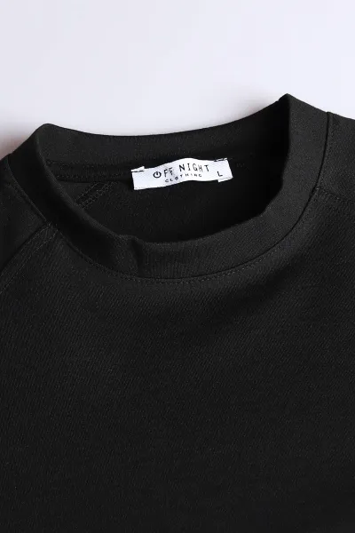Siyah Bisiklet Yaka Uzun Kollu Erkek Sweatshirt 396979