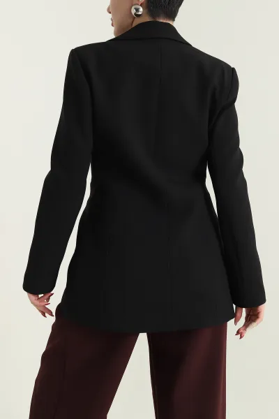 Siyah Blazer Atlas Kadın Ceket 429780
