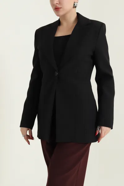 Siyah Blazer Atlas Kadın Ceket 429780