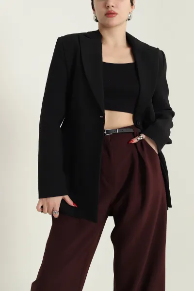 Siyah Blazer Atlas Kadın Ceket 429780