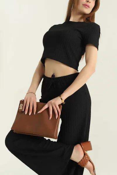 Siyah Bluz Pantolon kadın İkili Takım 356457