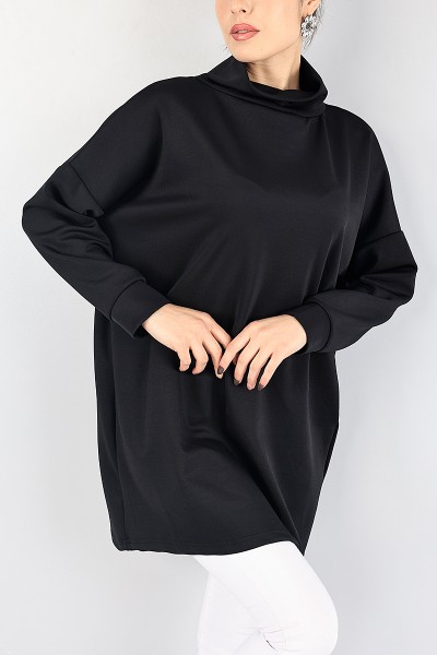 Siyah Boğazlı Dalgıç Kumaş Tunik 88198